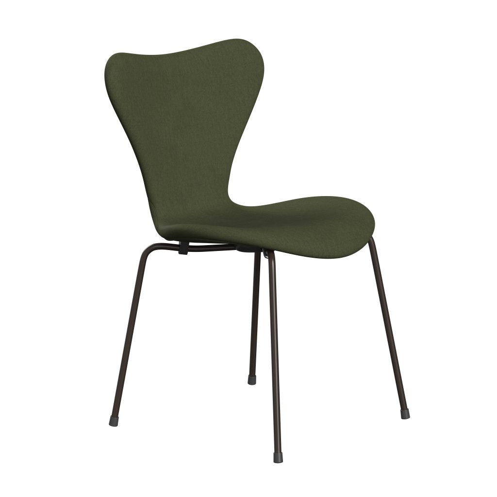 Fritz Hansen 3107 stol helt vadderad, brun brons/komfort grön/grå