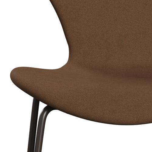 Fritz Hansen 3107 stol helt vadderad, brun brons/divina redo brun