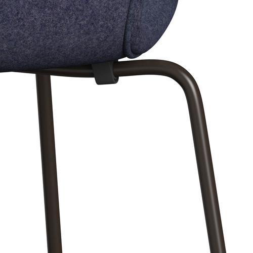 Fritz Hansen 3107 stol helt vadderad, brun brons/divina md cool grå
