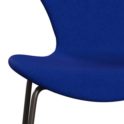 Fritz Hansen 3107 Stol Fuldpolstret, Brown Bronze/Divina Melange Electric Blue