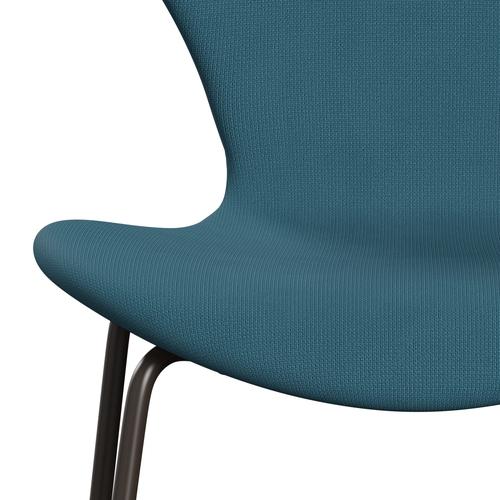 Fritz Hansen 3107 stol helt vadderad, brun brons/berömmelse blått grönt