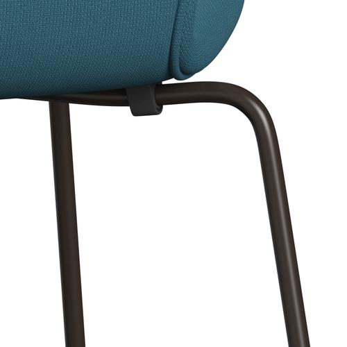 Fritz Hansen 3107 stol helt vadderad, brun brons/berömmelse blått grönt
