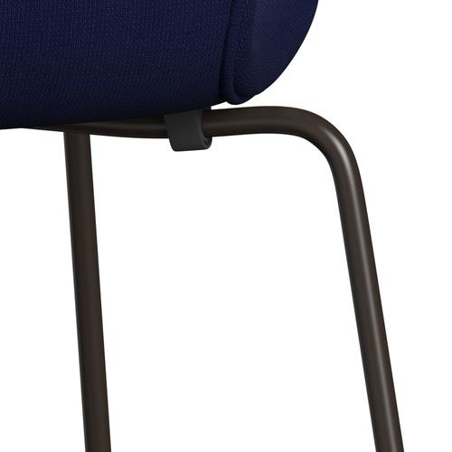 Fritz Hansen 3107 stol helt vadderad, brun brons/berömmelse mörkblå (F66005)