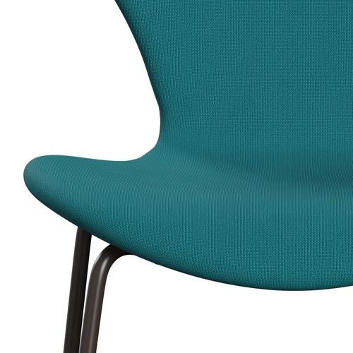 Fritz Hansen 3107 stol helt vadderad, brun brons/berömmelse grön turkos