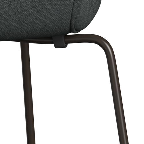 Fritz Hansen 3107 stol helt vadderad, brun brons/ fiord midgrå/ mörkgrå