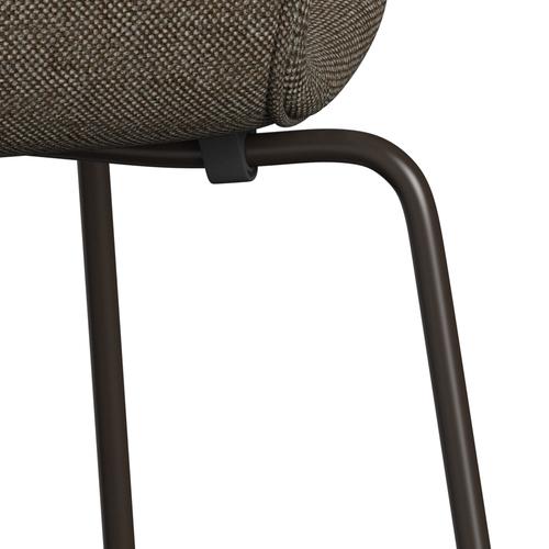 Fritz Hansen 3107 stol helt vadderad, brun brons/hallingdal brun/grå