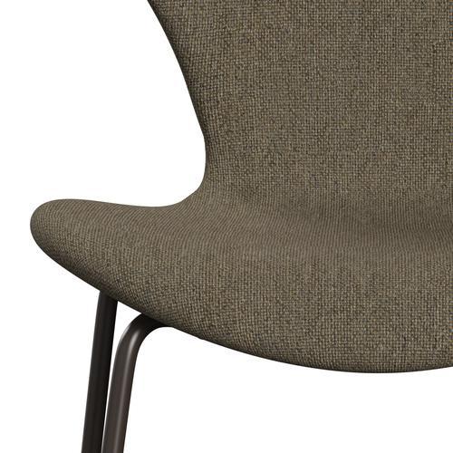 Fritz Hansen 3107 stol helt vadderad, brun brons/hallingdal grå/brun