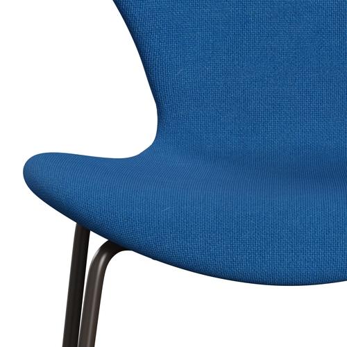 Fritz Hansen 3107 stol helt vadderad, brun brons/hallingdal ljusblå