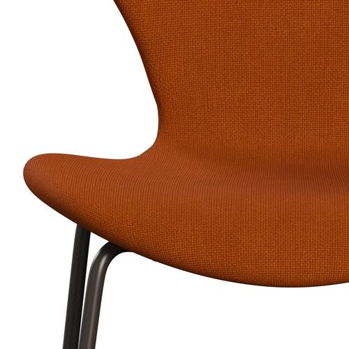 Fritz Hansen 3107 stol helt vadderad, brun brons/hallingdal orange (HAL547)