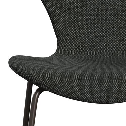 Fritz Hansen 3107 stol helt vadderad, brun brons/hallingdal svart/grå (HAL368)