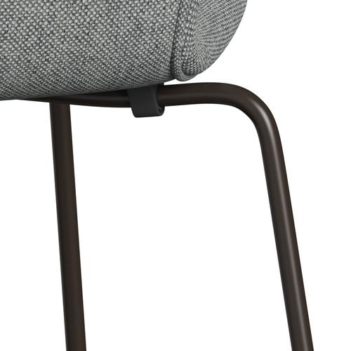 Fritz Hansen 3107 stol helt vadderad, brun brons/hallingdal vit grå