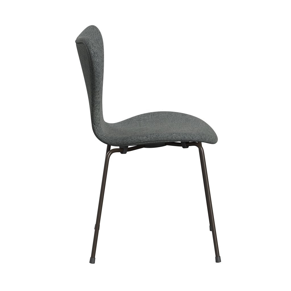 Fritz Hansen 3107 Stol Fuldpolstret, Brown Bronze/Hallingdal White/Brown