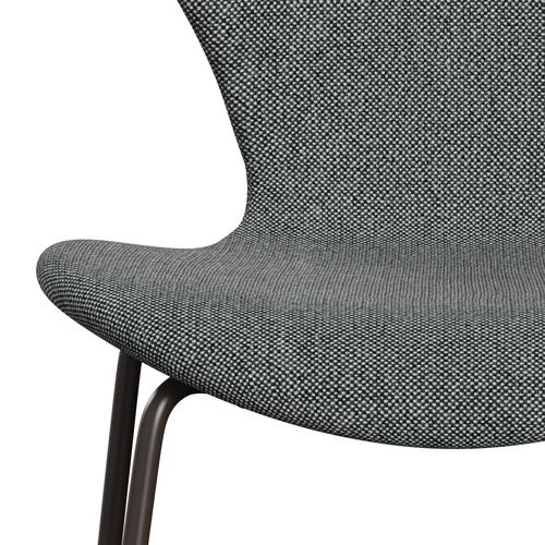 Fritz Hansen 3107 stol helt vadderad, brun brons/hallingdal vit/brun