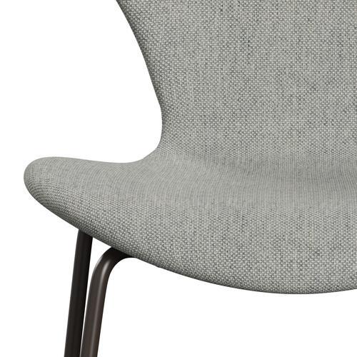 Fritz Hansen 3107 stol helt vadderad, brun brons/hallingdal vit/grå