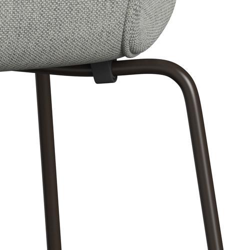 Fritz Hansen 3107 stol helt vadderad, brun brons/hallingdal vit/grå