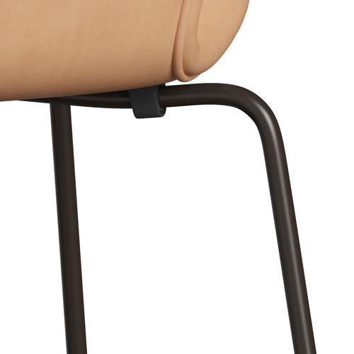 Fritz Hansen 3107 stol helt vadderad, brun brons/naturläder