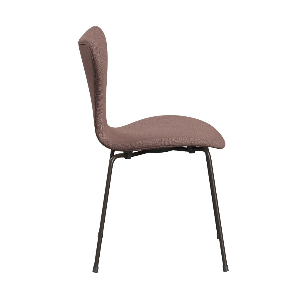 Fritz Hansen 3107 stol helt vadderad, brun brons/omväg blek ros/naturlig