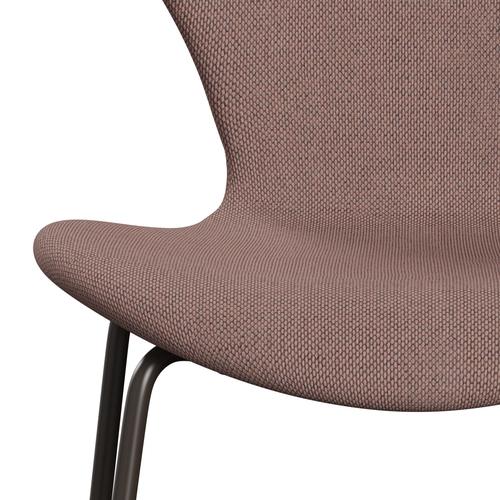 Fritz Hansen 3107 stol helt vadderad, brun brons/omväg blek ros/naturlig
