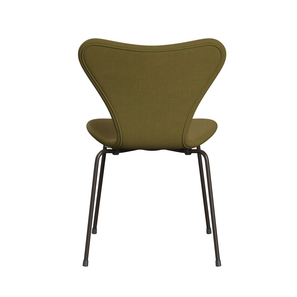 Fritz Hansen 3107 stol helt vadderad, brun brons/remix gyllene grön