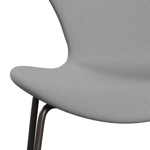 Fritz Hansen 3107 stol helt vadderad, brun brons/remix grå/grön
