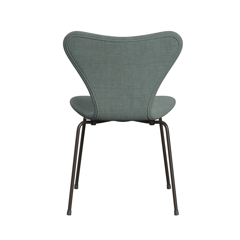 Fritz Hansen 3107 stol helt vadderad, brun brons/remix grön/grå