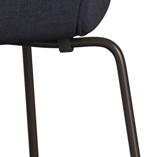 Fritz Hansen 3107 stol helt vadderad, brun brons/remix jeans blå