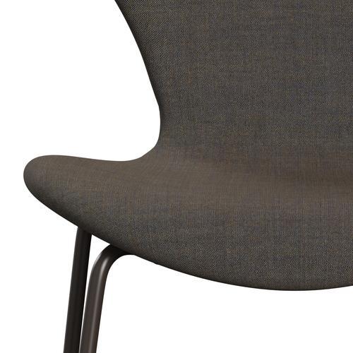 Fritz Hansen 3107 stol helt vadderad, brun brons/remix rostblå