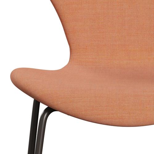 Fritz Hansen 3107 stol helt vadderad, brun brons/remix dammig orange