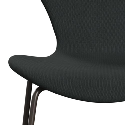 Fritz Hansen 3107 stol helt vadderad, brun brons/stålkolkol
