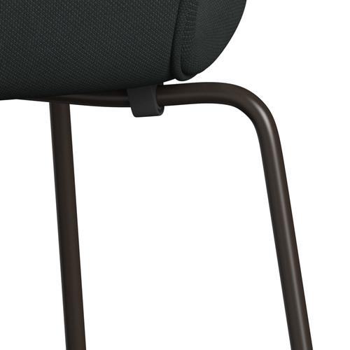 Fritz Hansen 3107 stol helt vadderad, brun brons/stålkolkol