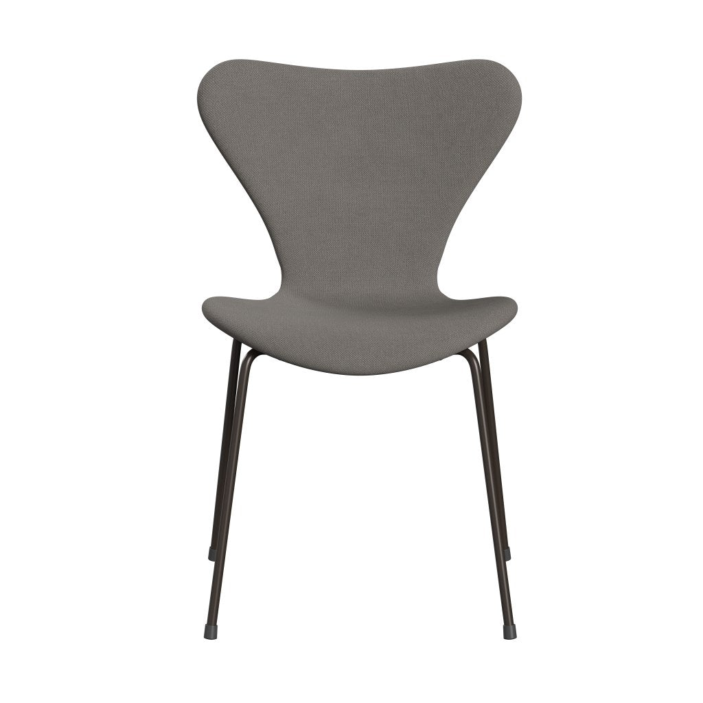 Fritz Hansen 3107 stol helt vadderad, brun brons/stålcut medium grå
