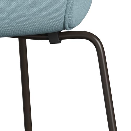 Fritz Hansen 3107 stol helt vadderad, brun brons/stålpastellblå