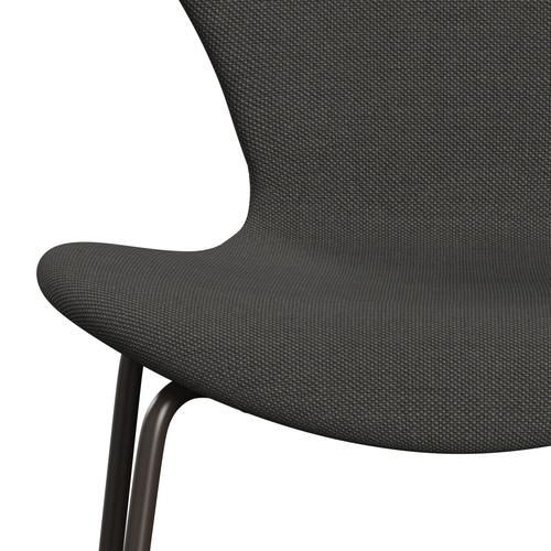 Fritz Hansen 3107 stol helt vadderad, brun brons/stålcuttrio mörkgrå