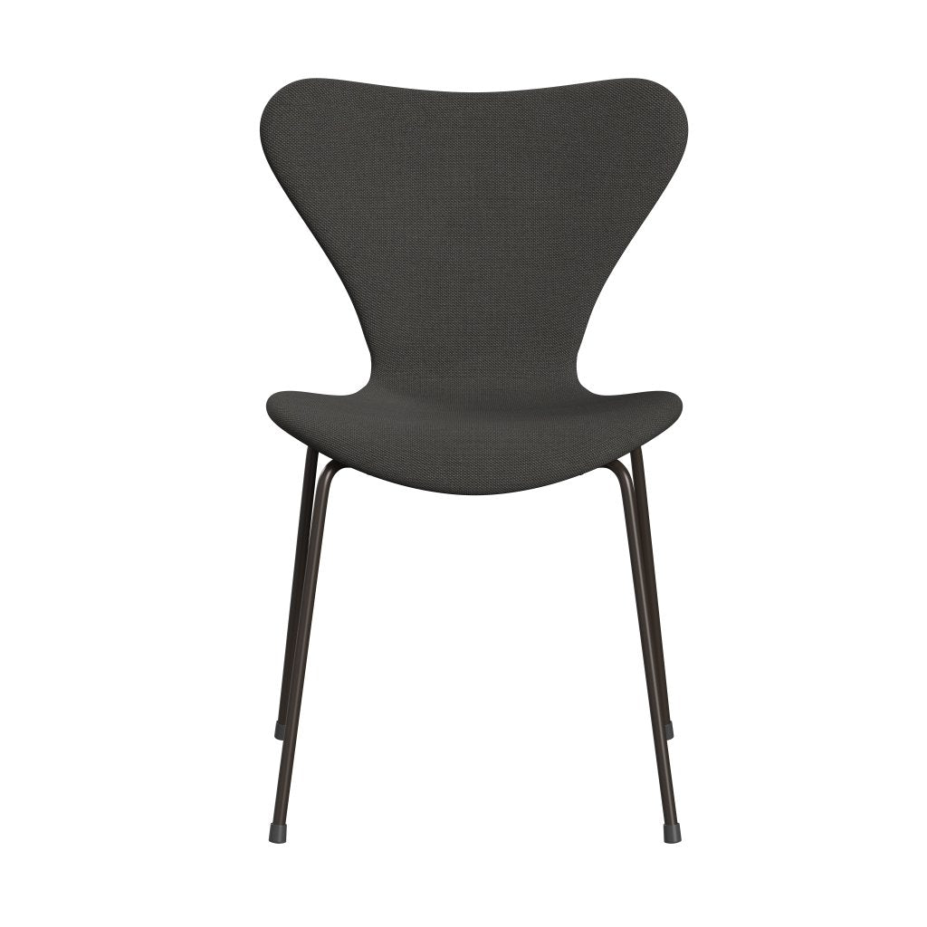 Fritz Hansen 3107 stol helt vadderad, brun brons/stålcuttrio mörkgrå