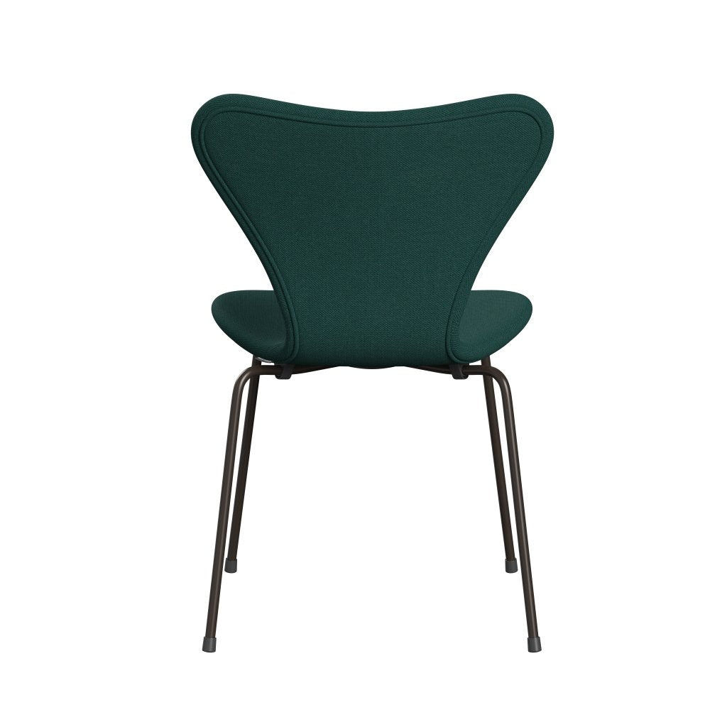 Fritz Hansen 3107 stol helt vadderad, brun brons/stålcuttrio mörkgrön