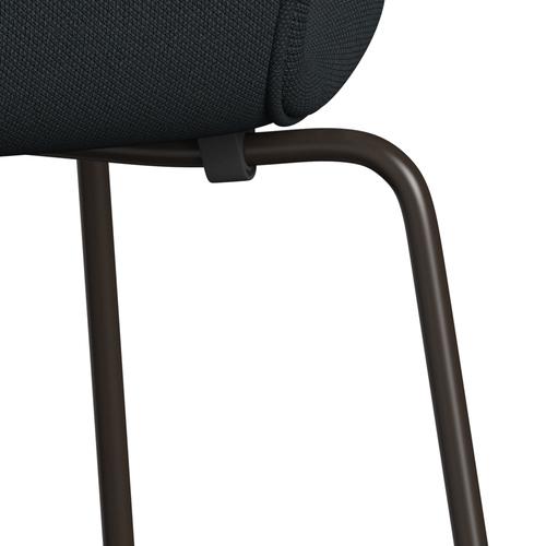 Fritz Hansen 3107 stol helt vadderad, brun brons/stålcuttrio svart