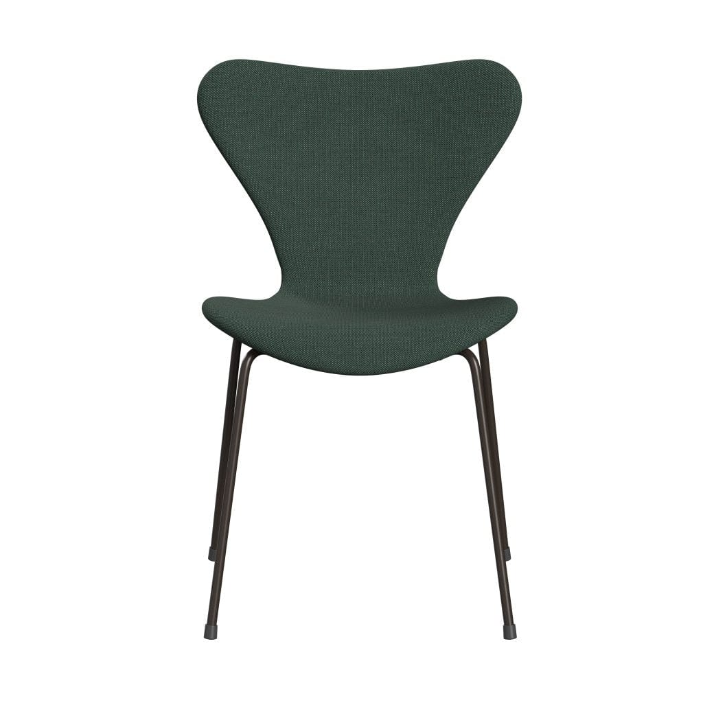 Fritz Hansen 3107 stol helt vadderad, brun brons/stålcuttrio dammad grön (STR966)