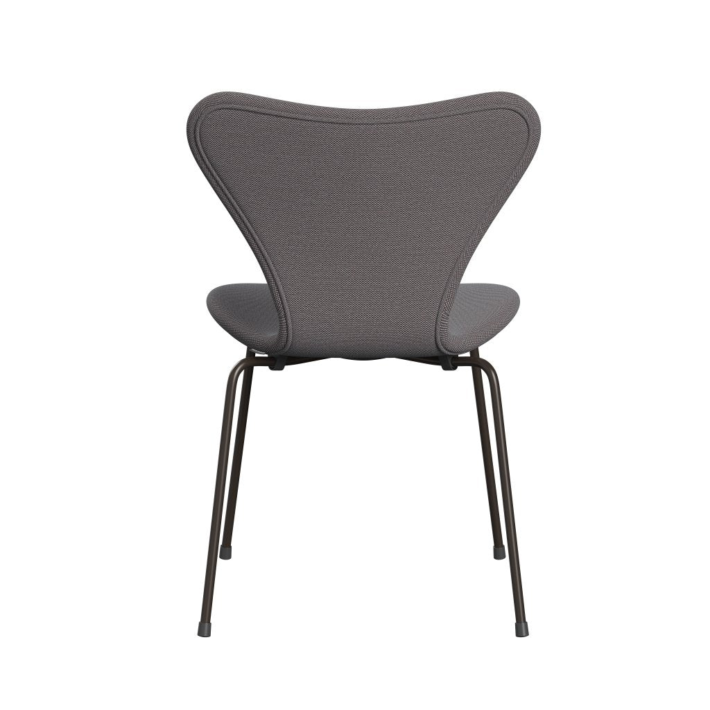 Fritz Hansen 3107 stol helt vadderad, brun brons/stålcuttrio blekblå/brun/svart