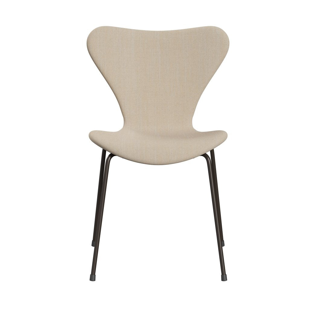 Fritz Hansen 3107 Stol Fuldpolstret, Brown Bronze/Sunniva 2 Creme/Sand