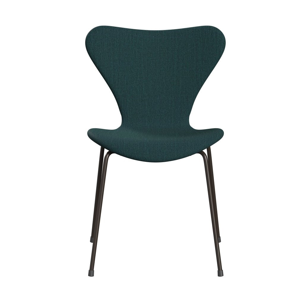 Fritz Hansen 3107 stol helt vadderad, brun brons/sunniva 2 grön/grå