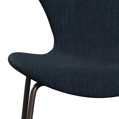 Fritz Hansen 3107 stol helt vadderad, brun brons/sunniva 2 svart marin