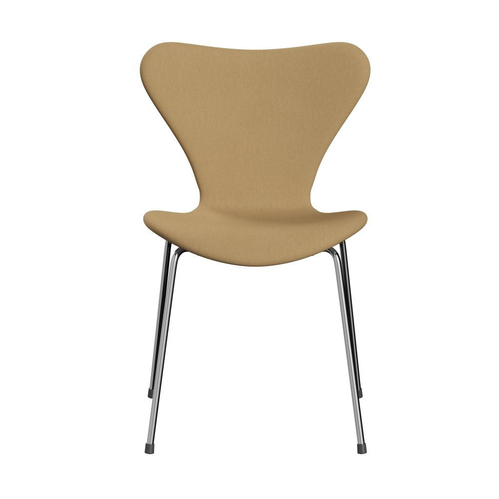 Fritz Hansen 3107 stol helt vadderad, kromad stål/komfort beige (C00280)