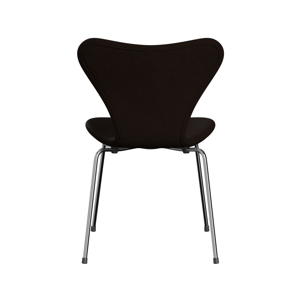 Fritz Hansen 3107 stol helt vadderad, kromad stål/komfortbrun (C01566)