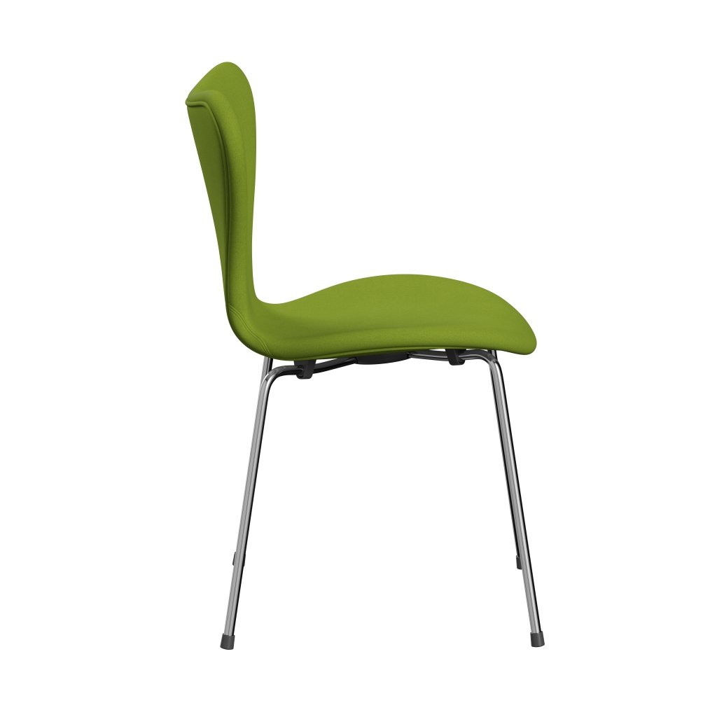 Fritz Hansen 3107 stol helt vadderad, kromad stål/komfort ljusgrön (C68000)