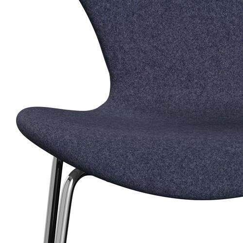 Fritz Hansen 3107 stol helt vadderad, kromad stål/divina md cool grå