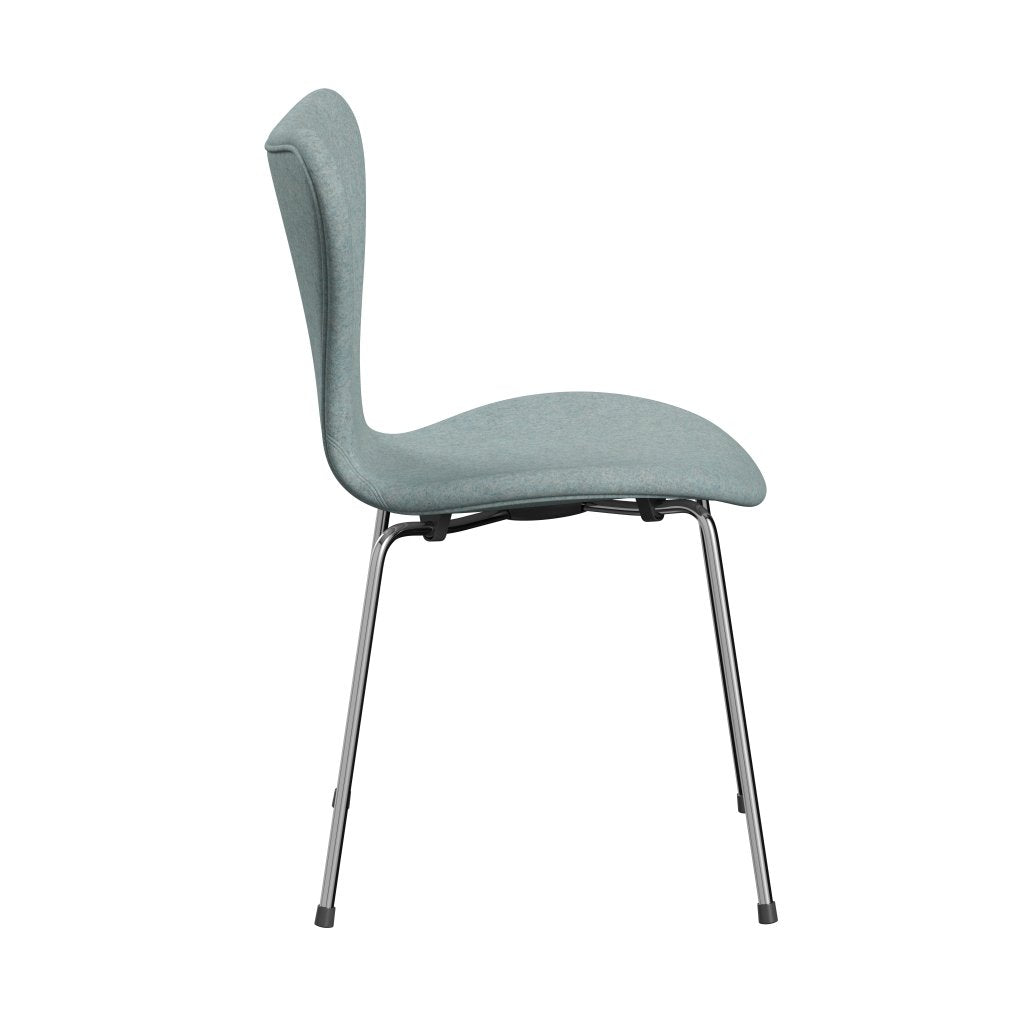 Fritz Hansen 3107 stol helt vadderad, kromad stål/divina MD Mint