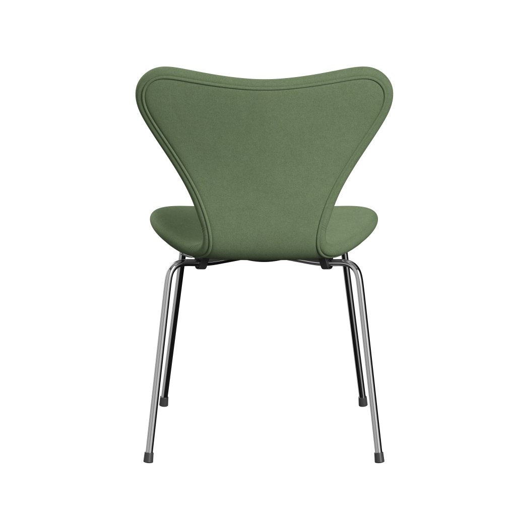 Fritz Hansen 3107 stol helt vadderad, kromad stål/divina olivgrön