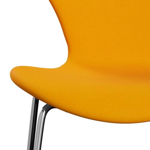 Fritz Hansen 3107 stol helt vadderad, kromad stål/divina orange (div426)