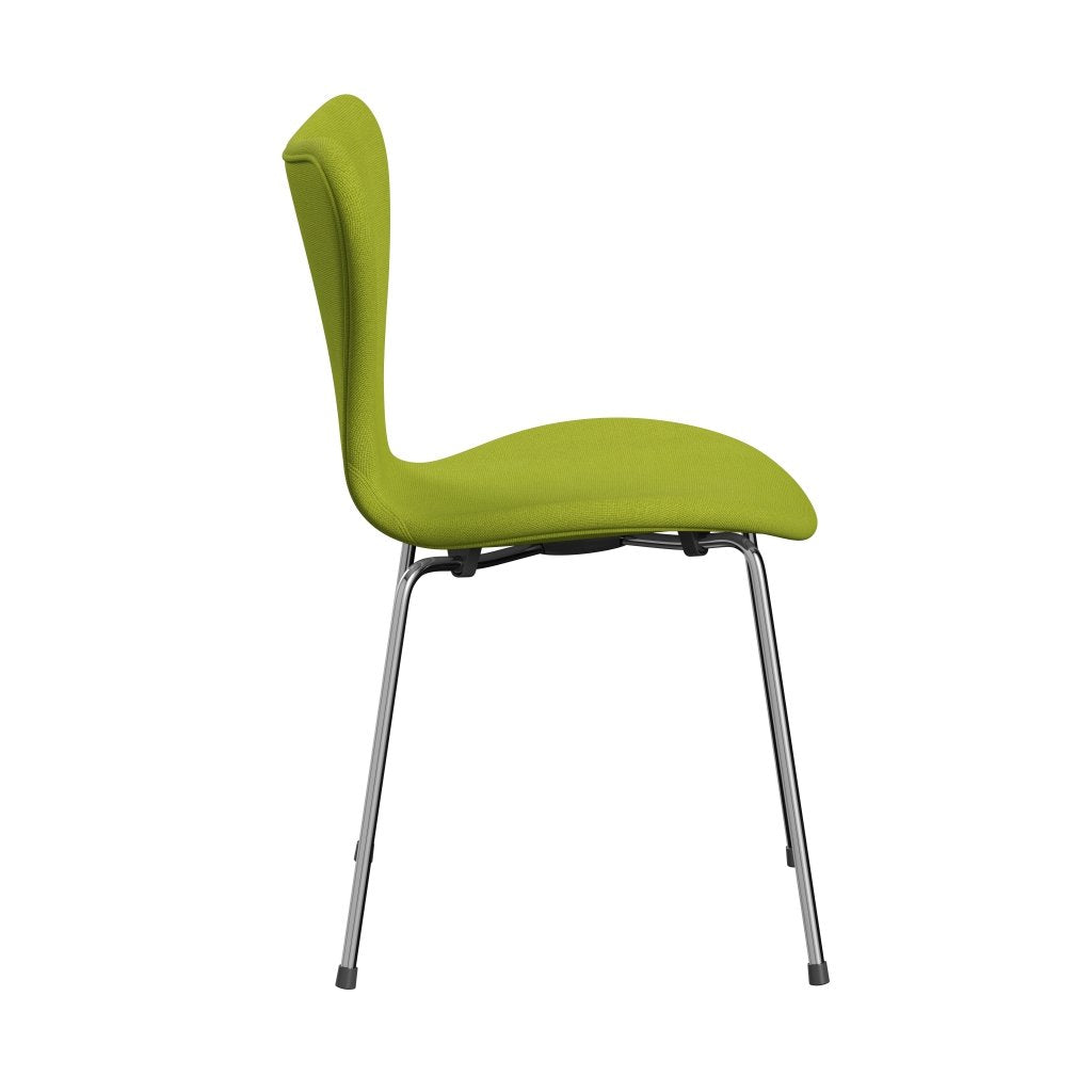 Fritz Hansen 3107 Stol Fuldpolstret, Forkromet Stål/Hallingdal Lime