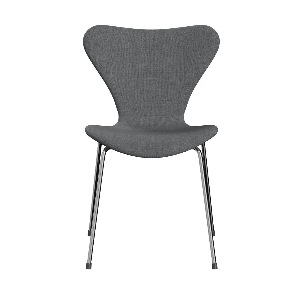 Fritz Hansen 3107 stol helt vadderad, kromad stål/remix grå (REM143)